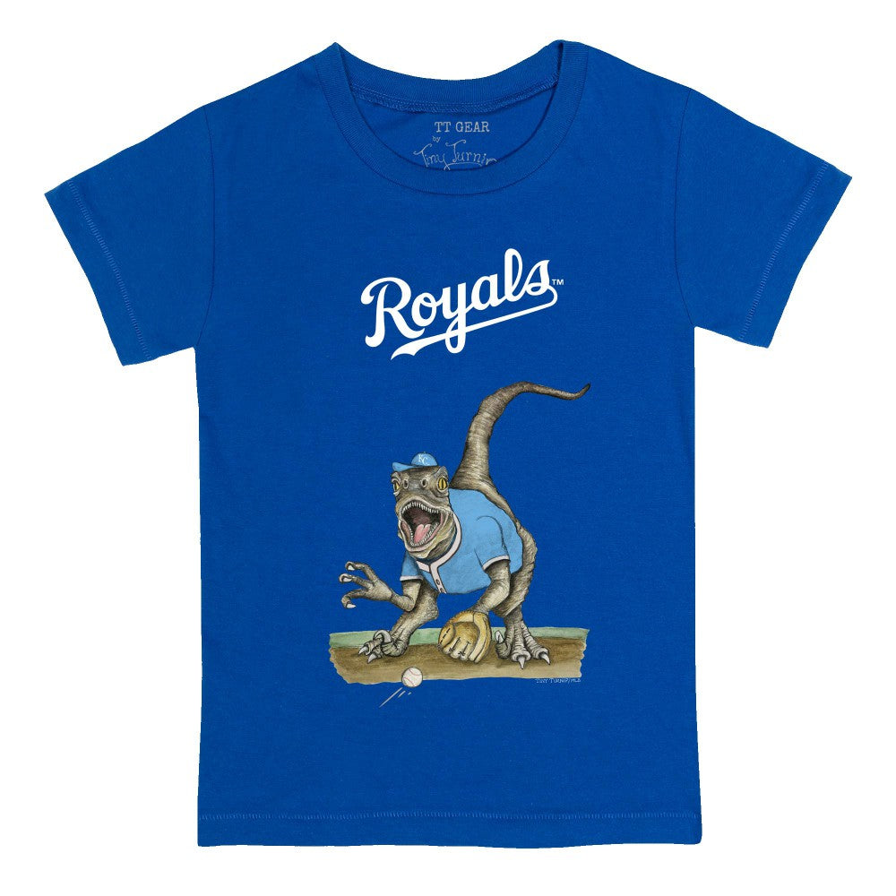 Kansas City Royals Tiny Turnip Youth Velociraptor T-Shirt - Royal T-shirts