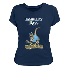 Tampa Bay Rays Tiny Turnip Women's Velociraptor T-Shirt - Navy T-shirts