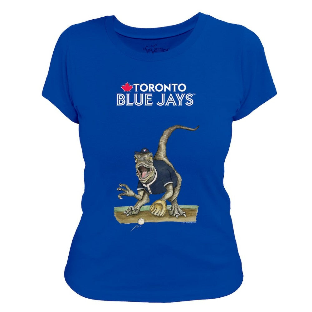 Toronto Blue Jays Tiny Turnip Women's Velociraptor T-Shirt - Royal T-shirts