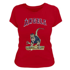 Los Angeles Angels Tiny Turnip Women's Velociraptor T-Shirt - Red T-shirts