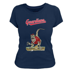 Cleveland Guardians Tiny Turnip Women's Velociraptor T-Shirt - Navy T-shirts
