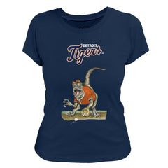 Detroit Tigers Tiny Turnip Women's Velociraptor T-Shirt - Navy T-shirts