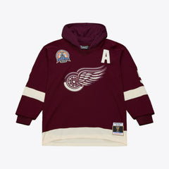 NHL Detroit Red Wings Mitchell & Ness x Just Don Jersey Hoodie - Crimson