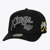 NHL Los Angeles Kings Mitchell & Ness x Just Don Wave Script Pro Strapback Hat - Black