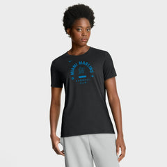 Miami Marlins Nike Women's Authentic Collection Early Work Tri-Blend Dri-FIT T-Shirt - Black T-shirts