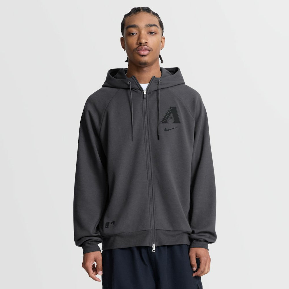 Arizona Diamondbacks Nike Authentic Collection Player Raglan Dri-FIT Full-Zip Hoodie - Anthracite Hoodies