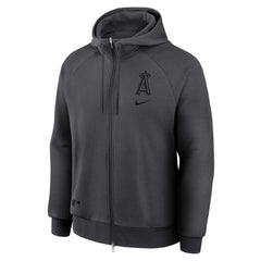 Los Angeles Angels Nike Authentic Collection Player Raglan Dri-FIT Full-Zip Hoodie - Anthracite Hoodies