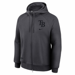 Tampa Bay Rays Nike Authentic Collection Player Raglan Dri-FIT Full-Zip Hoodie - Anthracite Hoodies