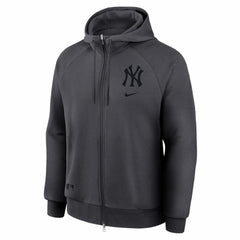 New York Yankees Nike Authentic Collection Player Raglan Dri-FIT Full-Zip Hoodie - Anthracite Hoodies