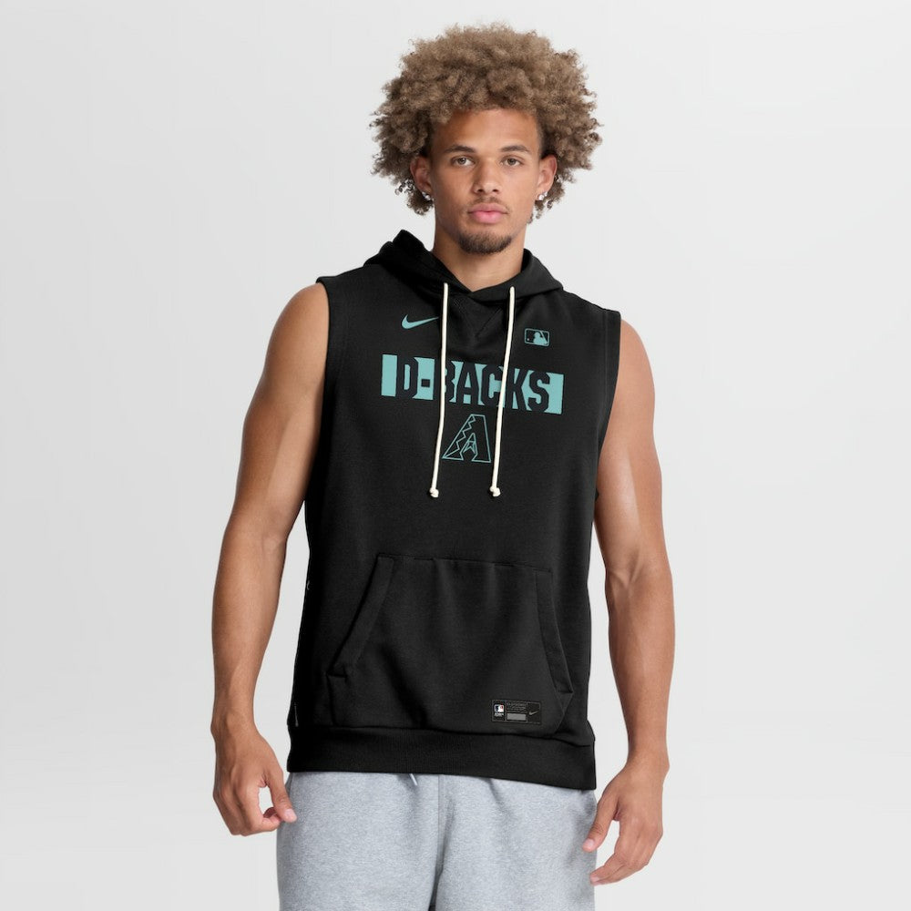 Arizona Diamondbacks Nike Authentic Collection Standard Issue Dri-FIT Sleeveless Hoodie - Black Hoodies