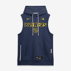 Milwaukee Brewers Nike Authentic Collection Standard Issue Dri-FIT Sleeveless Hoodie - Navy Hoodies