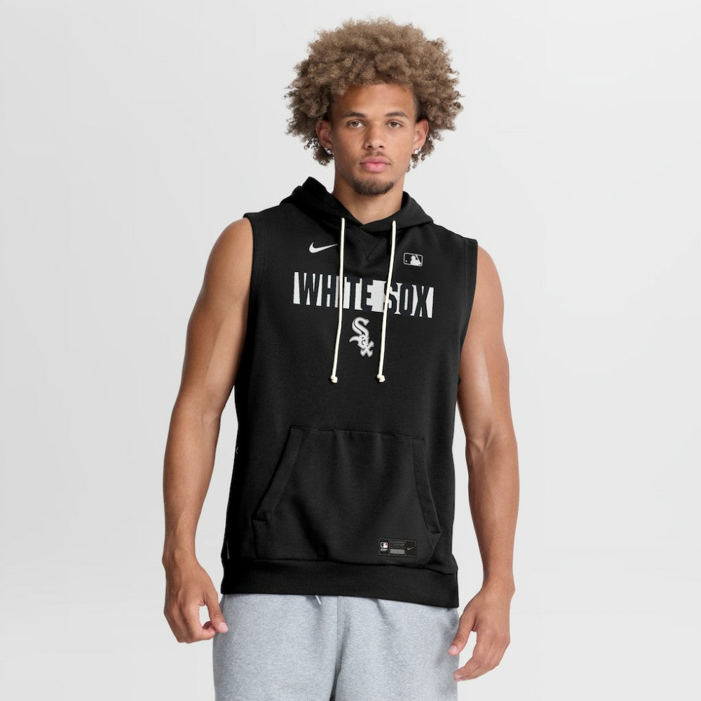 Chicago White Sox Nike Authentic Collection Standard Issue Dri-FIT Sleeveless Hoodie - Black Hoodies