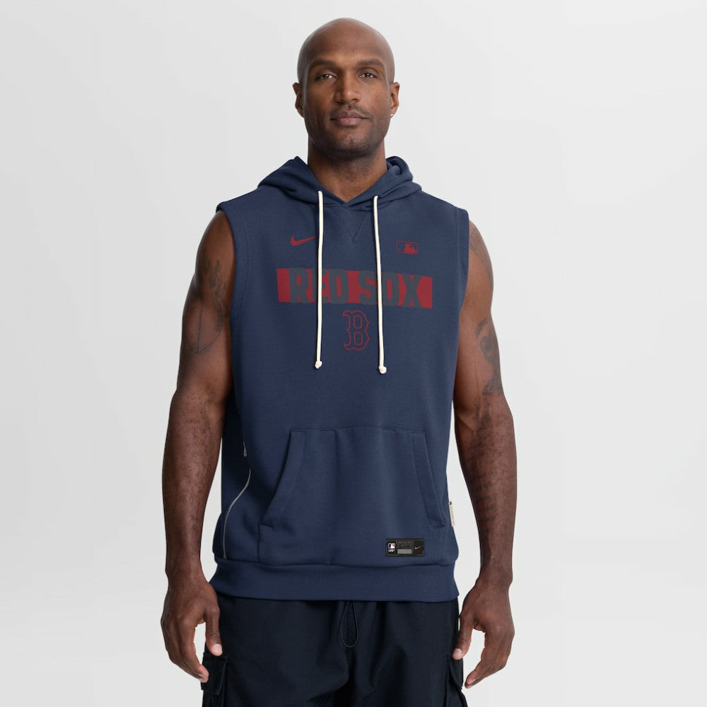 Boston Red Sox Nike Authentic Collection Standard Issue Dri-FIT Sleeveless Hoodie - Navy Hoodies