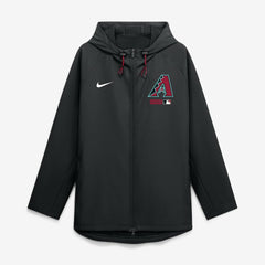 Arizona Diamondbacks Nike Authentic Collection Raglan Therma-FIT Full-Zip Hooded Jacket - Black Jackets