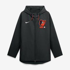 Baltimore Orioles Nike Authentic Collection Raglan Therma-FIT Full-Zip Hooded Jacket - Black Jackets