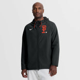 San Francisco Giants Nike Authentic Collection Raglan Therma-FIT Full-Zip Hooded Jacket - Black Jackets