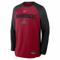 Arizona Diamondbacks Nike Authentic Collection Raglan Dri-FIT Sweatshirt - Red Sweatshirts
