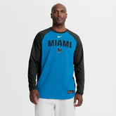 Miami Marlins Nike Authentic Collection Raglan Dri-FIT Sweatshirt - Blue Sweatshirts