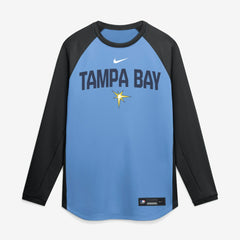 Tampa Bay Rays Nike Authentic Collection Raglan Dri-FIT Sweatshirt - Light Blue Sweatshirts