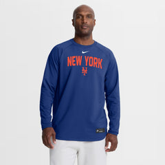 New York Mets Nike Authentic Collection Raglan Dri-FIT Sweatshirt - Royal Sweatshirts