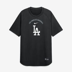 Los Angeles Dodgers Nike Authentic Collection Batting Practice Pre-Game Raglan Dri-FIT Top - Black Tops