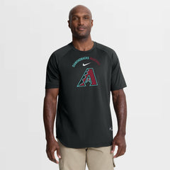 Arizona Diamondbacks Nike Authentic Collection Batting Practice Pre-Game Raglan Dri-FIT Top - Black Tops