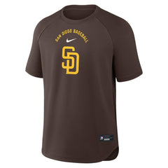 San Diego Padres Nike Authentic Collection Batting Practice Pre-Game Raglan Dri-FIT Top - Brown Tops