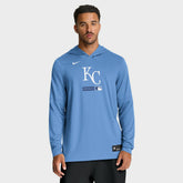 Kansas City Royals Nike Authentic Collection Dri-FIT Long Sleeve Hooded T-Shirt - Light Blue T-shirts