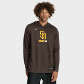 San Diego Padres Nike Authentic Collection Dri-FIT Long Sleeve Hooded T-Shirt - Brown T-shirts