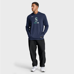 Seattle Mariners Nike Authentic Collection Dri-FIT Long Sleeve Hooded T-Shirt - Navy T-shirts