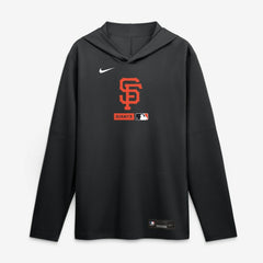 San Francisco Giants Nike Authentic Collection Dri-FIT Long Sleeve Hooded T-Shirt - Black T-shirts