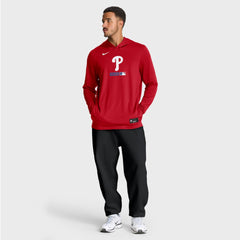 Philadelphia Phillies Nike Authentic Collection Dri-FIT Long Sleeve Hooded T-Shirt - Red T-shirts