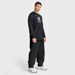 New York Yankees Nike Authentic Collection Dri-FIT Long Sleeve Hooded T-Shirt - Navy T-shirts