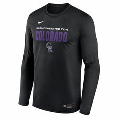 Colorado Rockies Nike Authentic Collection Legend Dri-FIT Long Sleeve T-Shirt - Black T-shirts