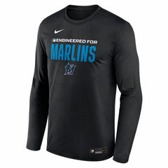 Miami Marlins Nike Authentic Collection Legend Dri-FIT Long Sleeve T-Shirt - Black T-shirts