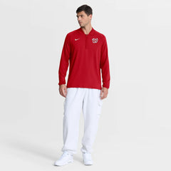 Washington Nationals Nike Authentic Collection Dri-FIT Raglan Half-Zip Pullover - Red Pullover