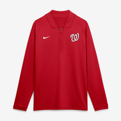 Washington Nationals Nike Authentic Collection Dri-FIT Raglan Half-Zip Pullover - Red Pullover