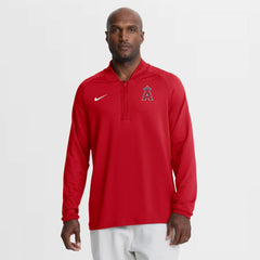Los Angeles Angels Nike Authentic Collection Dri-FIT Raglan Half-Zip Pullover - Red Pullover