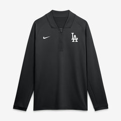 Los Angeles Dodgers Nike Authentic Collection Dri-FIT Raglan Half-Zip Pullover - Black Pullover