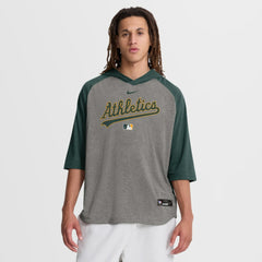 Athletics Nike Authentic Collection Flux Dri-FIT Raglan 3/4-Sleeve Hooded T-Shirt - Gray T-shirts