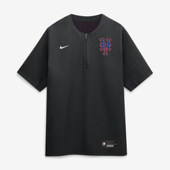 New York Mets Nike Authentic Collection Dri-FIT Quarter-Zip Windshirt - Black