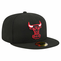 Chicago Bulls Core Logo 59FIFTY Fitted Hat Black
