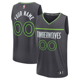 Minnesota Timberwolves Fastbreak Custom Jersey Statement Edition Anthracite