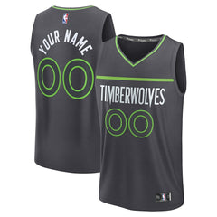 NBA Minnesota Timberwolves Fastbreak Custom Jersey - Statement Edition - Anthracite
