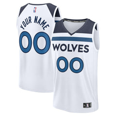 NBA Minnesota Timberwolves Fastbreak Custom Jersey - Association Edition - White