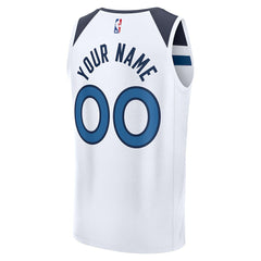 NBA Minnesota Timberwolves Fastbreak Custom Jersey - Association Edition - White