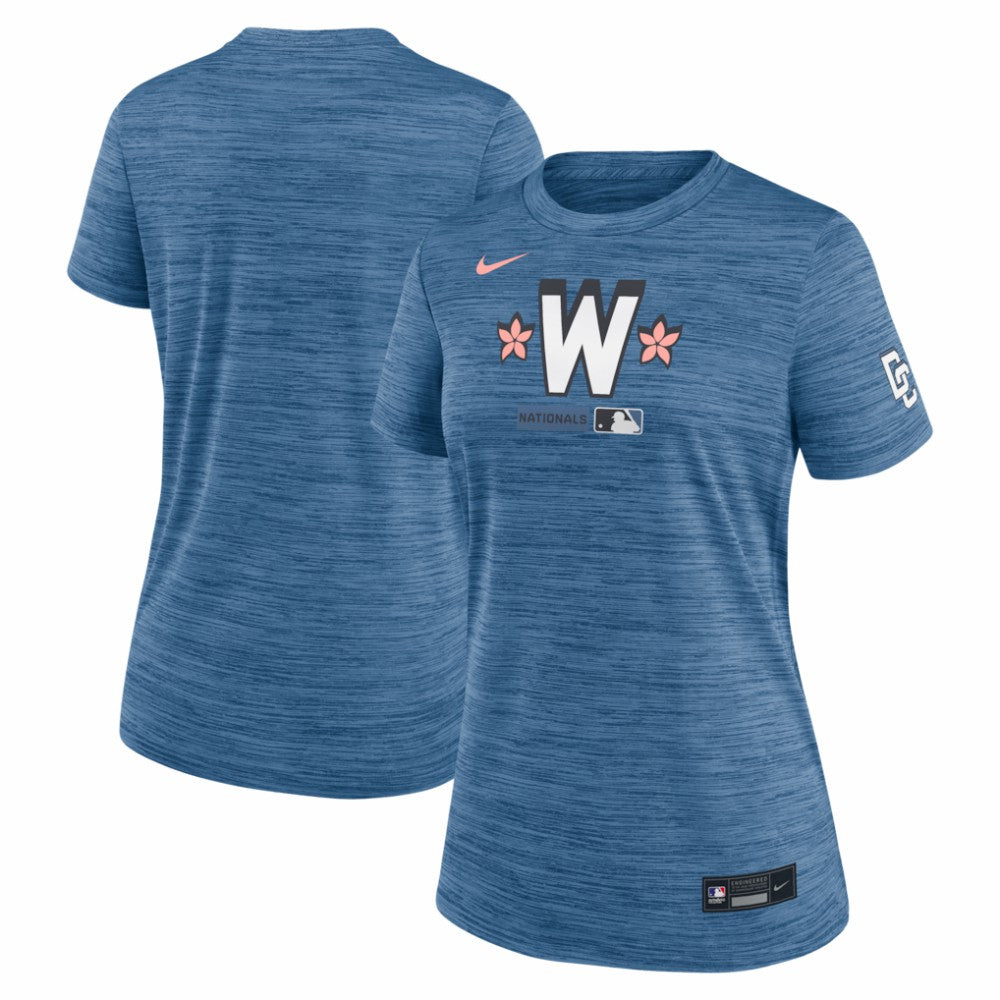 Washington Nationals Nike Women's Authentic Collection City Connect Velocity Dri-FIT T-Shirt - Blue T-shirts