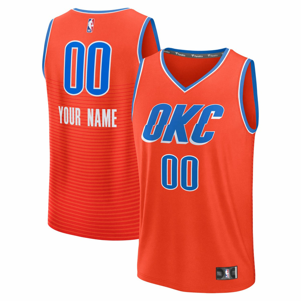 NBA Oklahoma City Thunder Fast Break Custom Jersey - Statement Edition - Orange