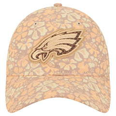 Philadelphia Eagles New Era Women's Floral 9TWENTY Adjustable Hat Tan