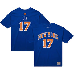 Jeremy Lin New York Knicks Name & Number T-Shirt Blue